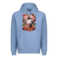 Colony Blue Cow Valentine's Day love Premium Hoodie - HowdyJamesFarm