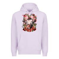 Lilac Cow Valentine's Day love Premium Hoodie - HowdyJamesFarm