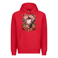 Red Cow Valentine's Day love Premium Hoodie - HowdyJamesFarm