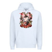 White Cow Valentine's Day love Premium Hoodie - HowdyJamesFarm