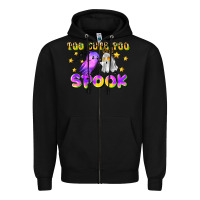 Black too cute too spook Zipper Hoodie - LillyAllenDesigns