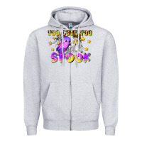 Heather Grey too cute too spook Zipper Hoodie - LillyAllenDesigns