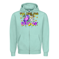 Seafoam too cute too spook Zipper Hoodie - LillyAllenDesigns