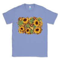 Colony Blue cactus leopard sunflower glitter background Classic Tee - AdoDesignShop