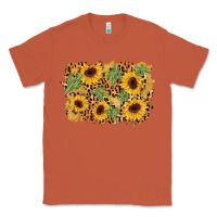 Copper cactus leopard sunflower glitter background Classic Tee - AdoDesignShop