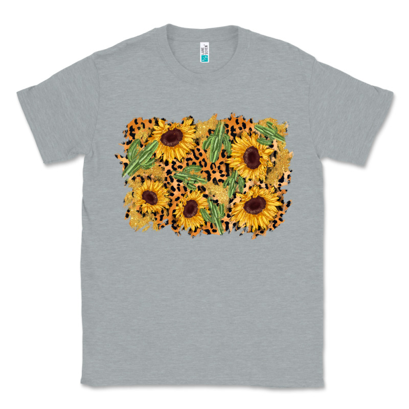 Cactus Leopard Sunflower Glitter Background Classic Tee by AdoDesignShop | Teevron