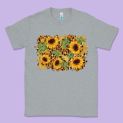 Cactus Leopard Sunflower Glitter Background Classic Tee Designed By Adodesignshop