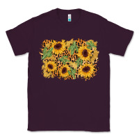 Plum cactus leopard sunflower glitter background Classic Tee - AdoDesignShop