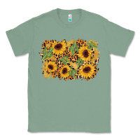 Sage cactus leopard sunflower glitter background Classic Tee - AdoDesignShop
