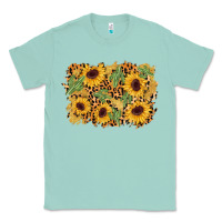 Seafoam cactus leopard sunflower glitter background Classic Tee - AdoDesignShop