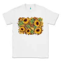 White cactus leopard sunflower glitter background Classic Tee - AdoDesignShop