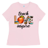 Bubblegum Pink teach love inspıre Ladies Tee - JahusDesignShop
