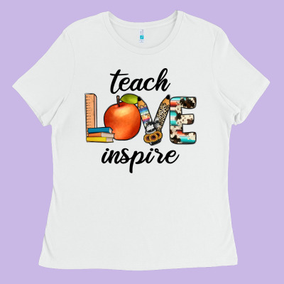 Teach Love Inspıre Ladies Tee Designed By Jahusdesignshop