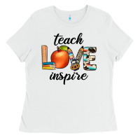 White teach love inspıre Ladies Tee - JahusDesignShop