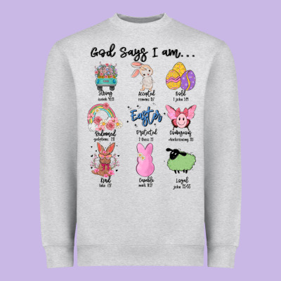 Gos Says ı Am Easter Heavyweight Sweatshirt Designed By Maliassmallbusiness