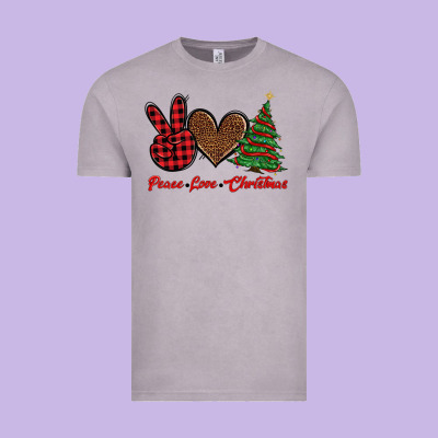 Peace Love Christmas Vintage Tee Designed By Barkaloodesign