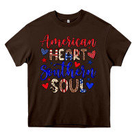 Chocolate Brown American heart southern soul Heavy Core Tee - Neo Western