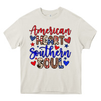 Cream American heart southern soul Heavy Core Tee - Neo Western