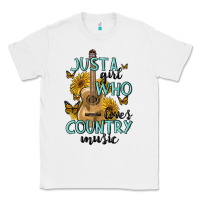 White just a girl who loves country music Classic Tee - MaliasSmallBusiness
