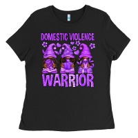 Black Domestic Violence Warrior Afro Gnomes Ladies Tee - texasbilliewilder