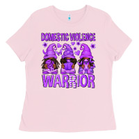 Bubblegum Pink Domestic Violence Warrior Afro Gnomes Ladies Tee - texasbilliewilder