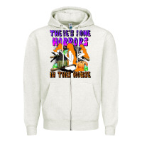 Oatmeal Heather there's some horrors in this house Zipper Hoodie - LillyAllenDesigns