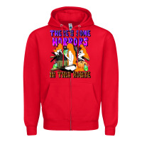 Red there's some horrors in this house Zipper Hoodie - LillyAllenDesigns