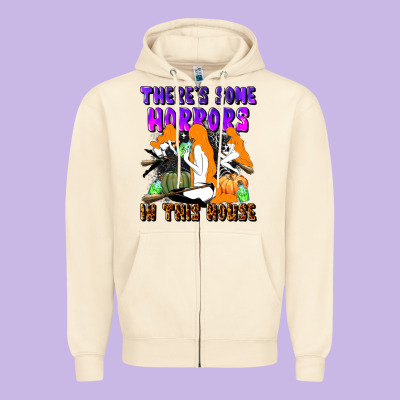 There's Some Horrors In This House Zipper Hoodie Designed By Lillyallendesigns