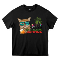 Black hello summer Heavy Core Tee - SublimationCraftShop