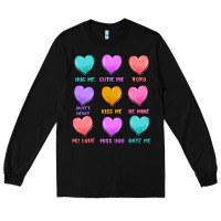 Black valentine's day candy hearts Long Sleeve Tee - MaliasSmallBusiness