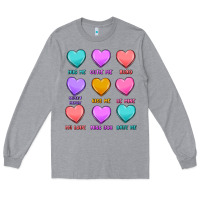 Heather Grey valentine's day candy hearts Long Sleeve Tee - MaliasSmallBusiness