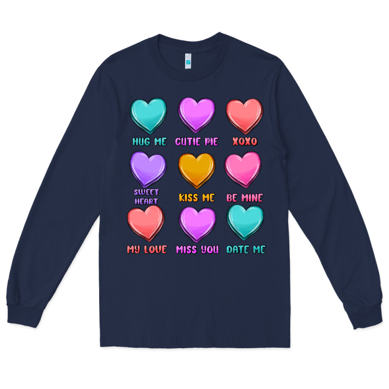Valentine's Day Candy Hearts Long Sleeve Tee by MaliasSmallBusiness | Teevron