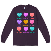 Plum valentine's day candy hearts Long Sleeve Tee - MaliasSmallBusiness