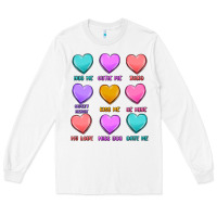 White valentine's day candy hearts Long Sleeve Tee - MaliasSmallBusiness