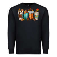 Black Thankful Coffee Cups Premium Sweatshirt - texasbilliewilder