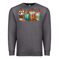 Charcoal Heather Thankful Coffee Cups Premium Sweatshirt - texasbilliewilder