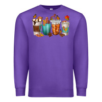 Purple Thankful Coffee Cups Premium Sweatshirt - texasbilliewilder