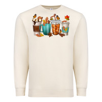 Sandshell Thankful Coffee Cups Premium Sweatshirt - texasbilliewilder