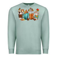 Seafoam Thankful Coffee Cups Premium Sweatshirt - texasbilliewilder