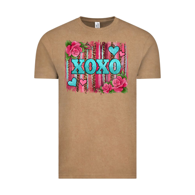Xoxo Valentines Day Leopard Glitter Brushstroke Vintage Tee by Jasminsmagicworld | Teevron