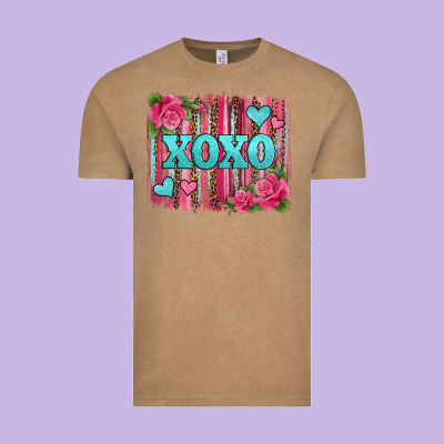 Xoxo Valentines Day Leopard Glitter Brushstroke Vintage Tee Designed By Jasminsmagicworld