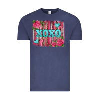 Vintage Denim xoxo valentines day leopard glitter brushstroke Vintage Tee - Jasminsmagicworld