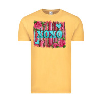 Vintage Mustard xoxo valentines day leopard glitter brushstroke Vintage Tee - Jasminsmagicworld
