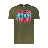 Vintage Olive xoxo valentines day leopard glitter brushstroke Vintage Tee - Jasminsmagicworld