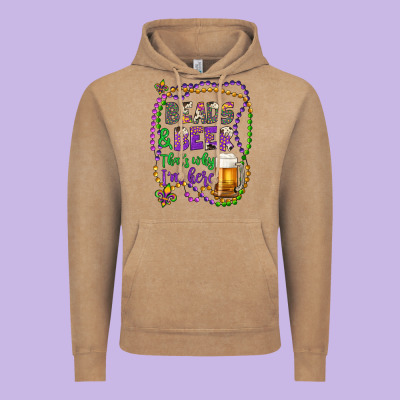 Beads & Beer That's Why I'm Here Vintage Hoodie Designed By Artiststas