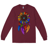 Burgundy pride sunflower dreamcatcher Long Sleeve Tee - JahusDesignShop