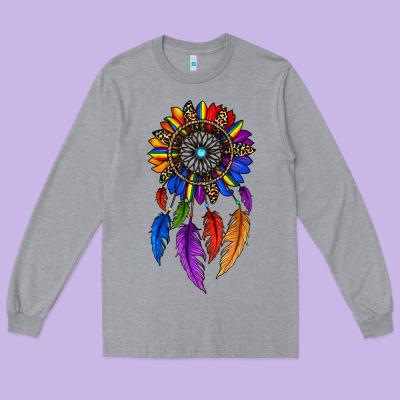 Pride Sunflower Dreamcatcher Long Sleeve Tee Designed By Jahusdesignshop