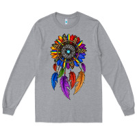 Heather Grey pride sunflower dreamcatcher Long Sleeve Tee - JahusDesignShop