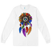 White pride sunflower dreamcatcher Long Sleeve Tee - JahusDesignShop