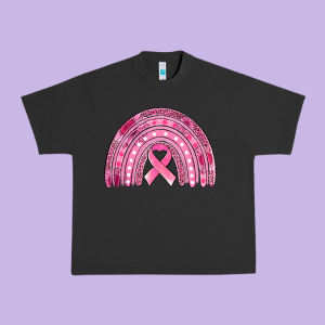 Breast Cancer Awareness Rainbow Urban Heavy Tee Designed By Jasminsmagicworld